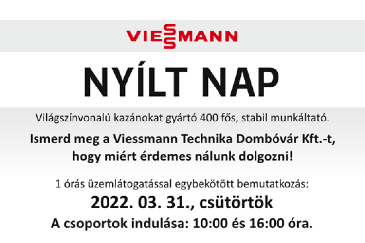 Nyílt nap a Viessmann Technika Dombóvár Kft.-nél